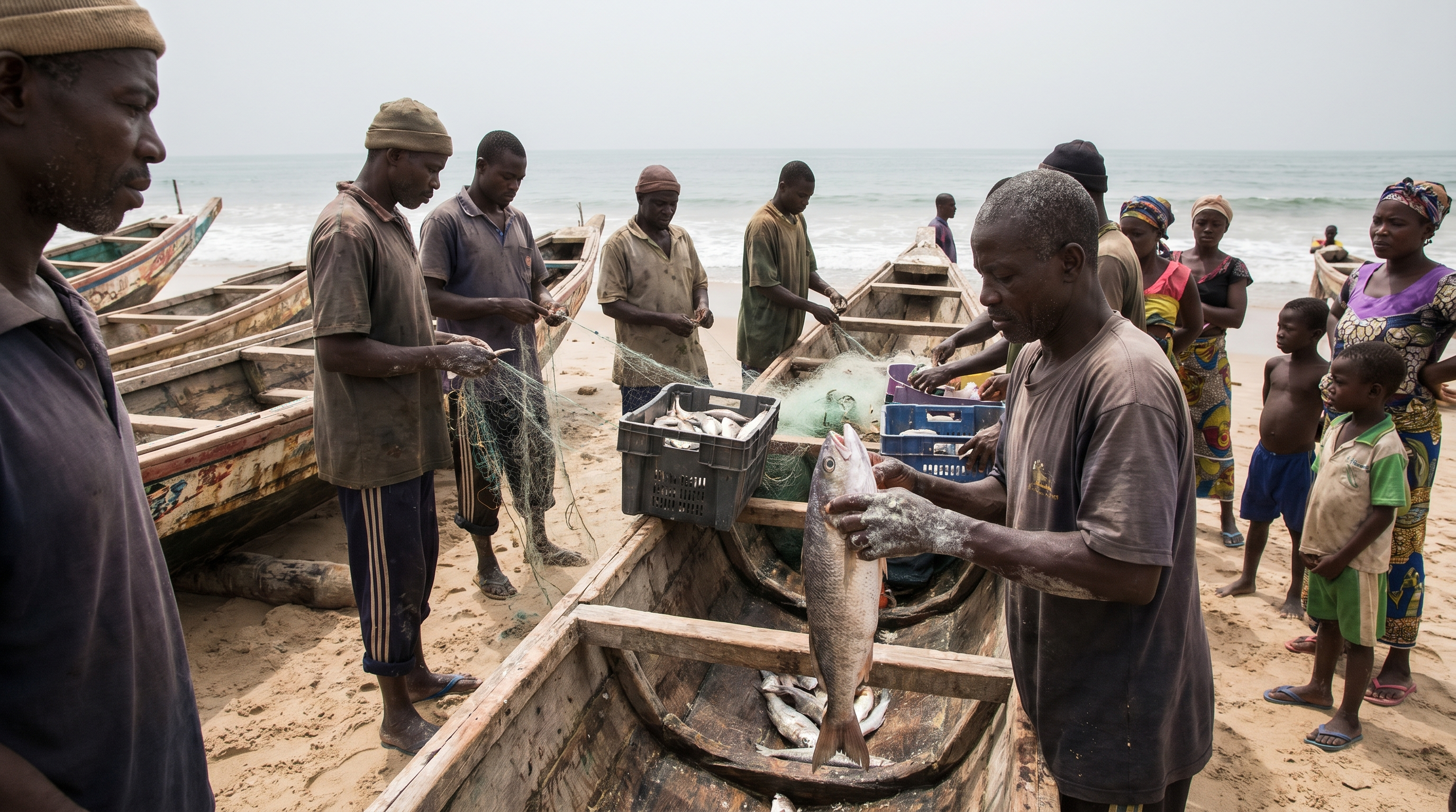 Artisanal fishermen in West Africa